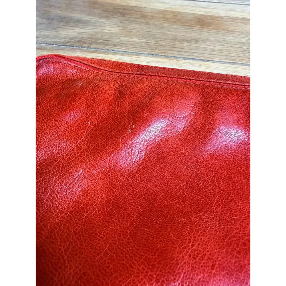 Alex USA Red Leather Laptop Sleeve Portfolio Case Studded Neiman Marcus 17x13